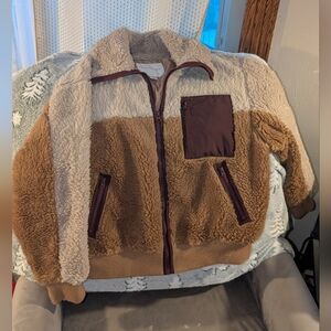 American Eagle Outfitters Beige Sherpa Jacket